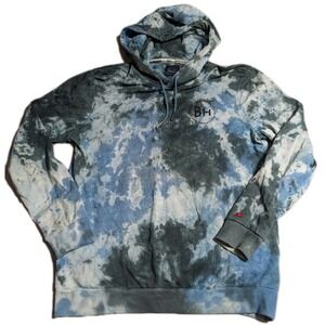 Being‎ Human Tie Dye Hooded Sweatshirt Mens L Blue Black Abstract Fleece Hoodie